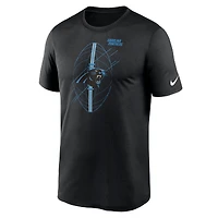 T-shirt de performance Legend Icon des Panthers la Caroline Nike pour homme, noir