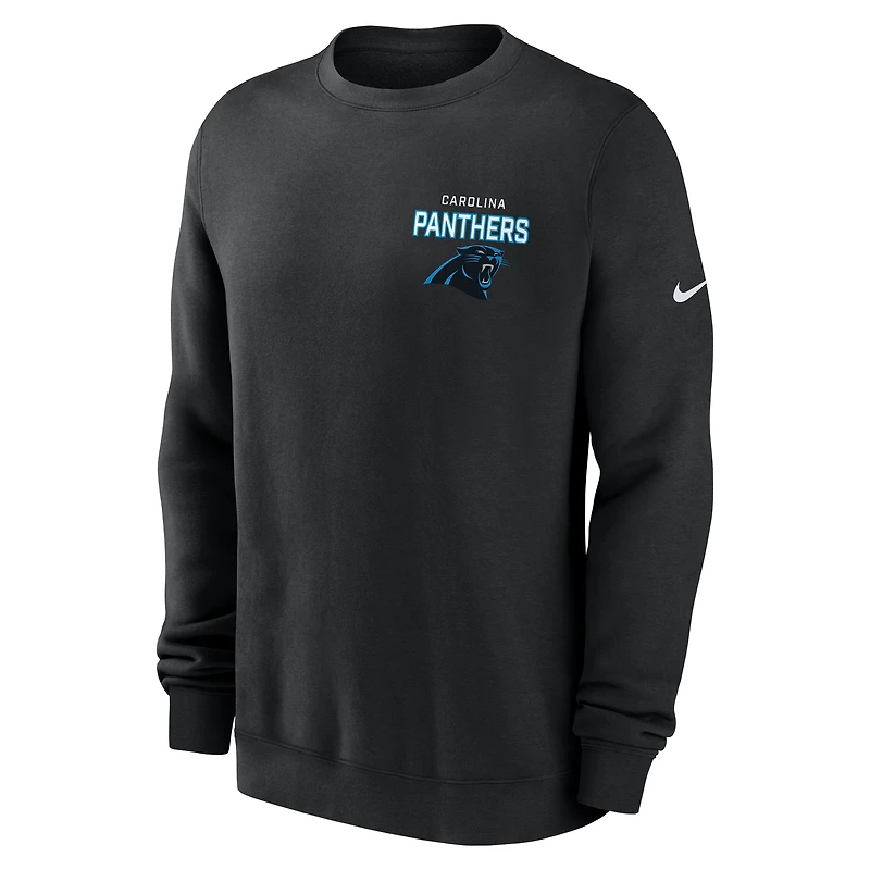 Sweat-shirt en molleton Nike noir Carolina Panthers Primetime Club pour homme