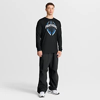 T-shirt Nike noir à manches longues pour homme, modèle Primetime Legend Icon Performance des Carolina Panthers
