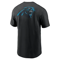 Men's Nike Black Carolina Panthers Rewind Front and Back Hit Essential T-Shirt