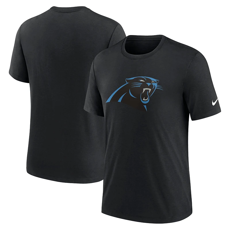 T-shirt Nike pour homme, logo Rewind des Panthers de la Caroline, mélange trois matières, noir