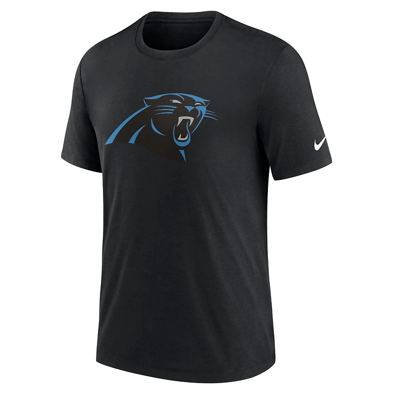 Men's Nike Black Carolina Panthers Rewind Logo Tri-Blend T-Shirt