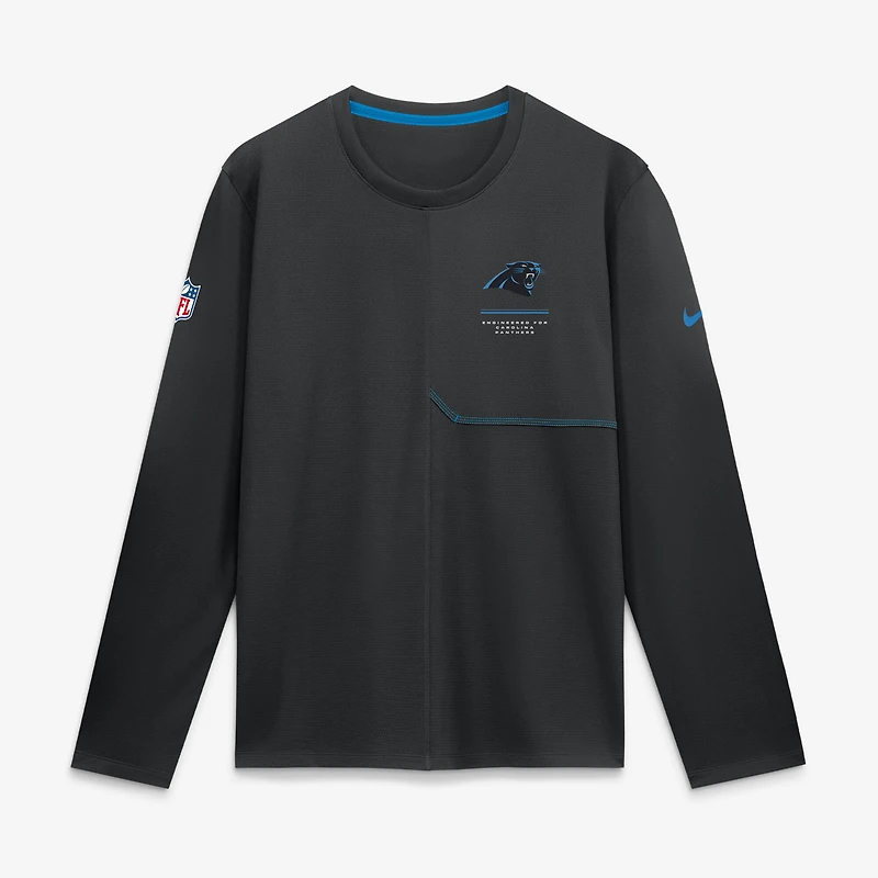 Men's Nike  Black Carolina Panthers Sideline Coaches UV Dri-FIT Long Sleeve Shirt