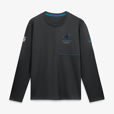 Men's Nike  Black Carolina Panthers Sideline Coaches UV Dri-FIT Long Sleeve Shirt