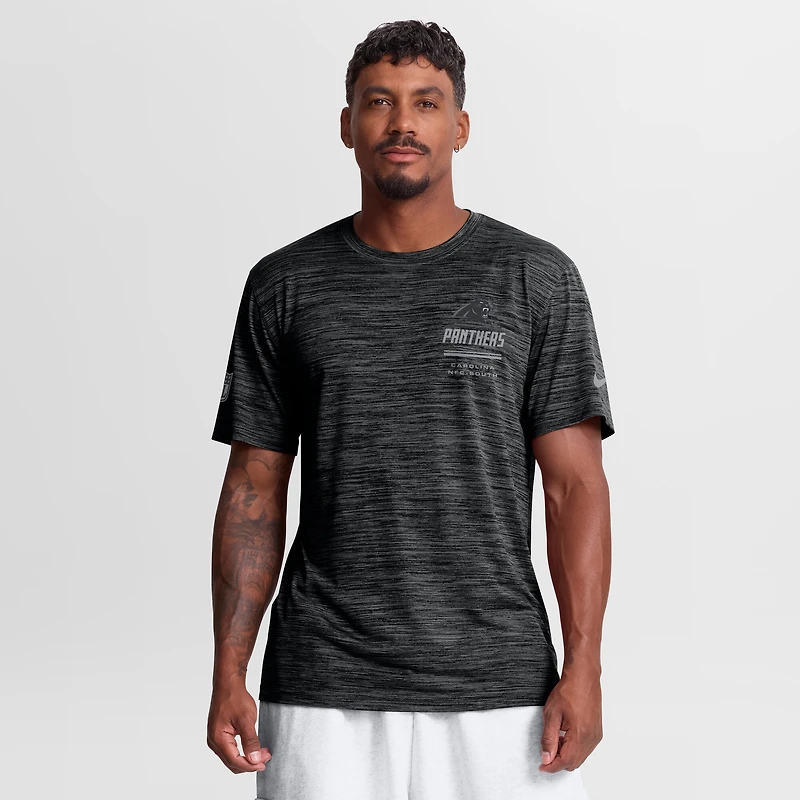 Men's Nike Black Carolina Panthers Sideline Double Covered Dri-FIT Velocity T-Shirt
