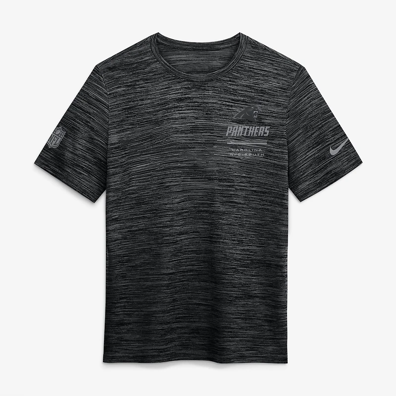 Men's Nike Black Carolina Panthers Sideline Double Covered Dri-FIT Velocity T-Shirt