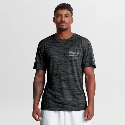 Men's Nike Black Carolina Panthers Sideline Double Covered Dri-FIT Velocity T-Shirt