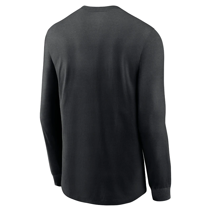 Men's Nike Black Carolina Panthers Sideline Infograph Lock Up Performance Long Sleeve T-Shirt