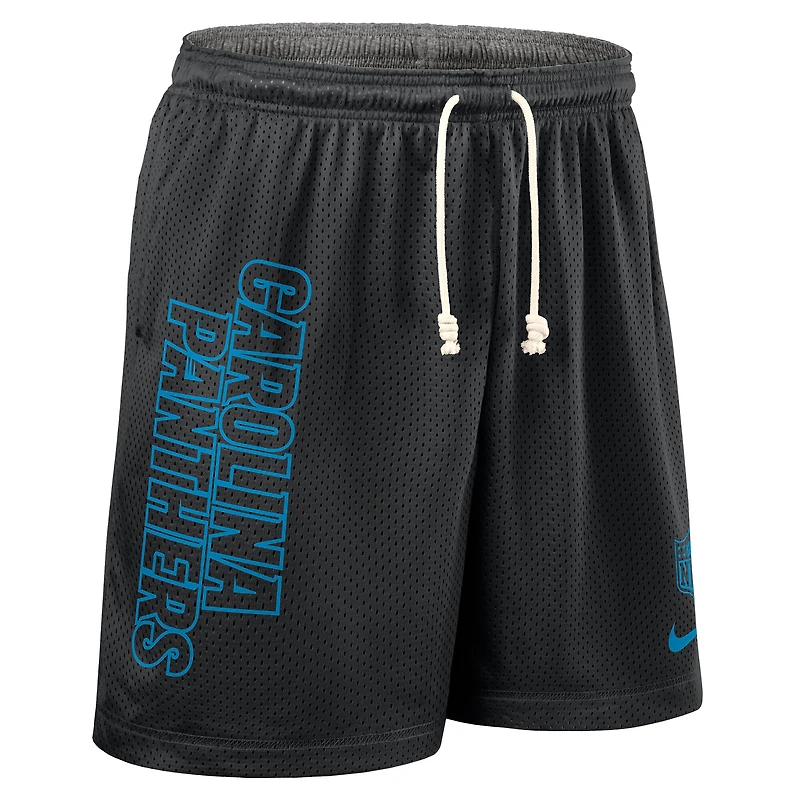 Men's Nike Black Carolina Panthers Sideline Reversible Dri-FIT Shorts