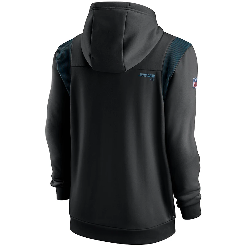 Sweat à capuche entièrement zippé Nike Carolina Panthers Sideline Team Performance pour Homme