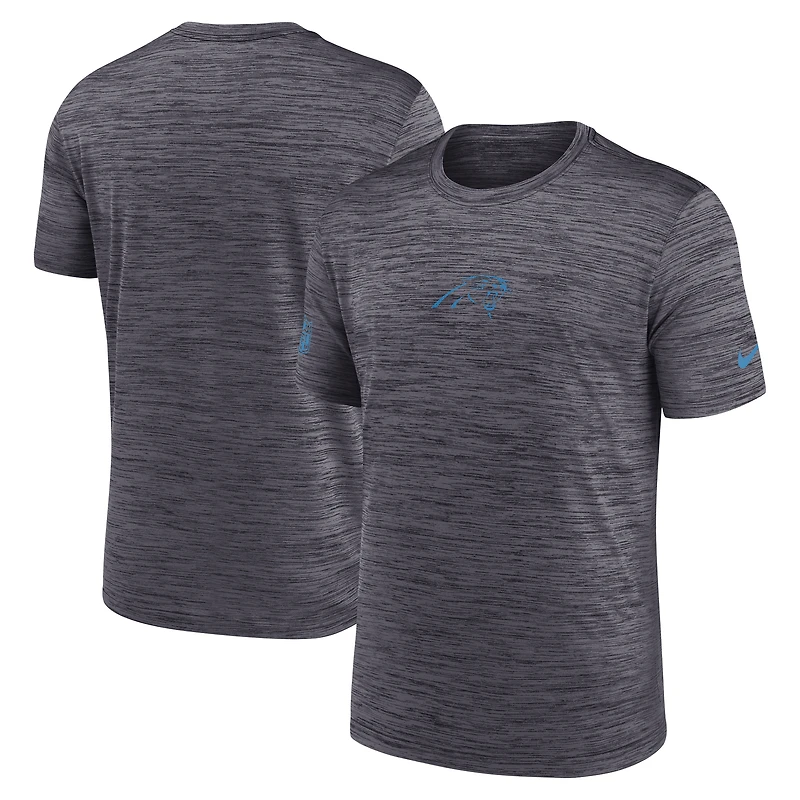 T-shirt Nike noir Carolina Panthers Sideline Velocity Dri-FIT pour homme