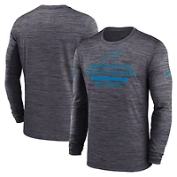 T-shirt Nike noir à manches longues Performance Sideline Velocity des Carolina Panthers pour homme