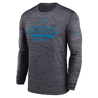 T-shirt Nike noir à manches longues Performance Sideline Velocity des Carolina Panthers pour homme