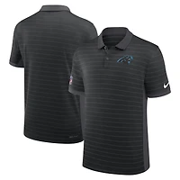 Polo Nike noir Carolina Panthers Sideline Victory Stripe Dri-FIT pour homme