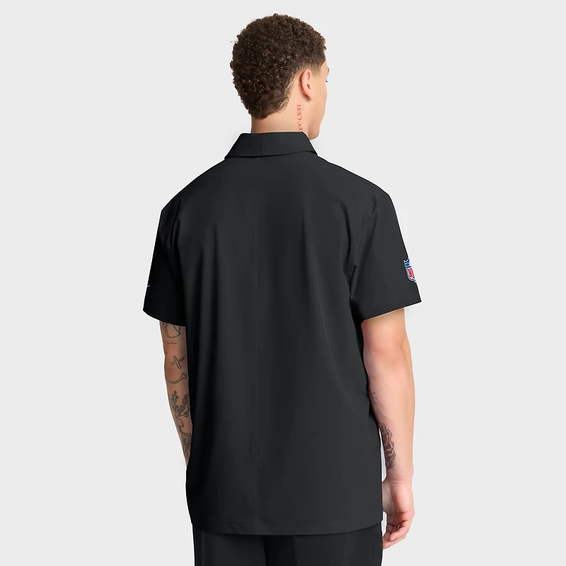 Men's Nike Black Carolina Panthers Sideline Woven Dri-FIT Polo