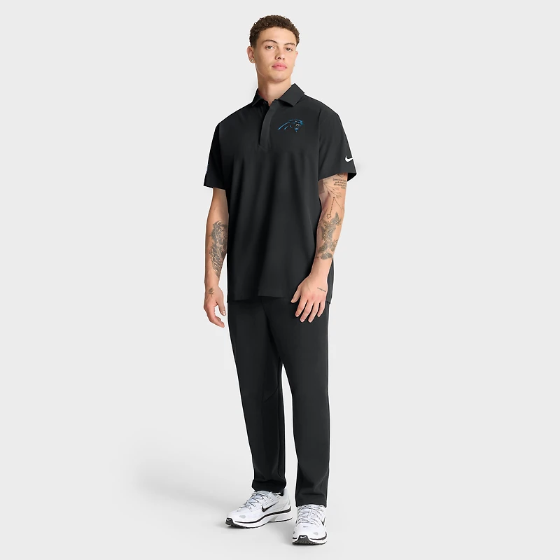 Polo tissé Nike noir Carolina Panthers Sideline Dri-FIT pour homme