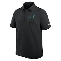 Polo tissé Nike noir Carolina Panthers Sideline Dri-FIT pour homme