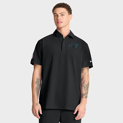 Polo tissé Nike noir Carolina Panthers Sideline Dri-FIT pour homme