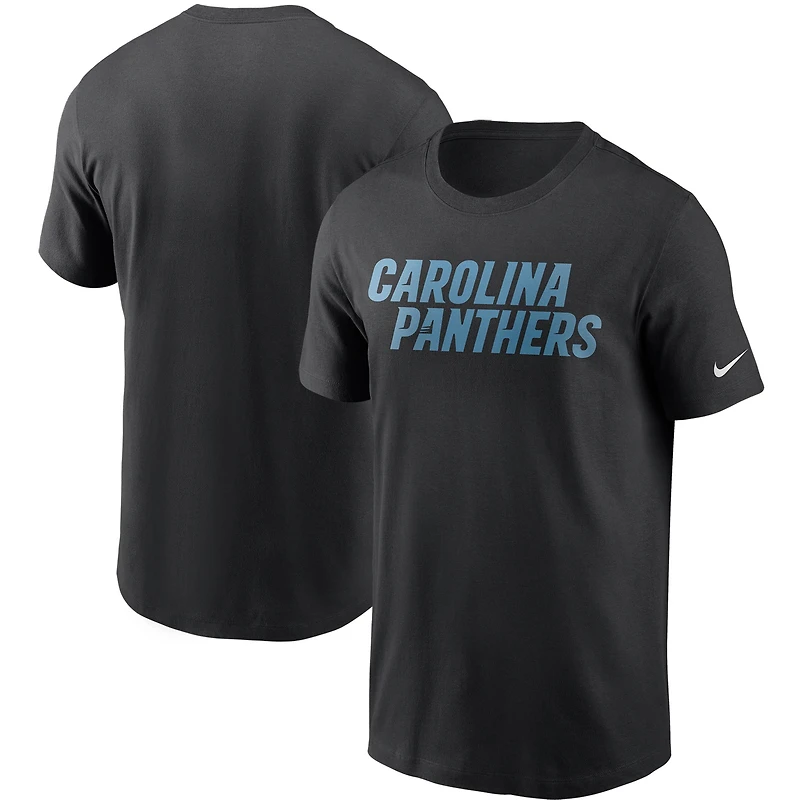 T-shirt noir avec logo de l'équipe des Panthers la Caroline Nike pour homme