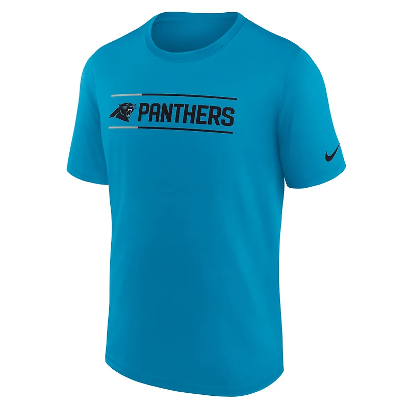 T-shirt Nike bleu Carolina Panthers Exceed Performance pour homme
