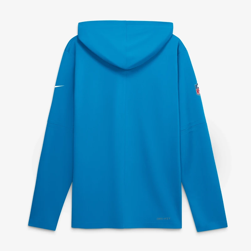 Haut à capuche léger manches longues Nike Blue Carolina Panthers Sideline pour homme