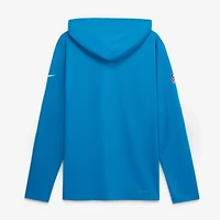 Haut à capuche léger manches longues Nike Blue Carolina Panthers Sideline pour homme