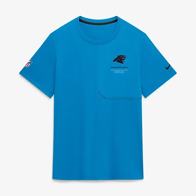 Men's Nike  Blue Carolina Panthers Sideline UV Dri-FIT Coaches Shirt