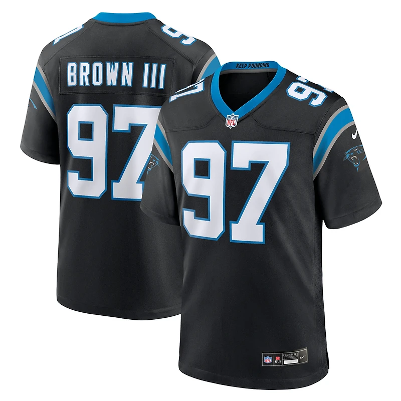 Maillot Nike Bobby Brown III noir pour homme, équipe des Carolina Panthers