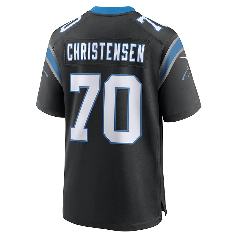 Maillot de match d'équipe des Panthers la Caroline noirs Brady Christensen Nike pour homme