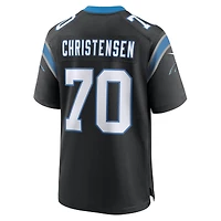 Maillot de match d'équipe des Panthers la Caroline noirs Brady Christensen Nike pour homme