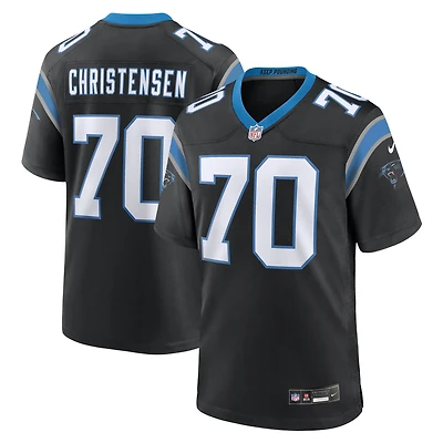 Maillot de match d'équipe des Panthers la Caroline noirs Brady Christensen Nike pour homme