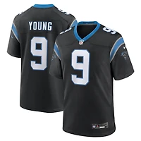Maillot de match l'équipe Nike Bryce Young des Panthers la Caroline noirs pour hommes
