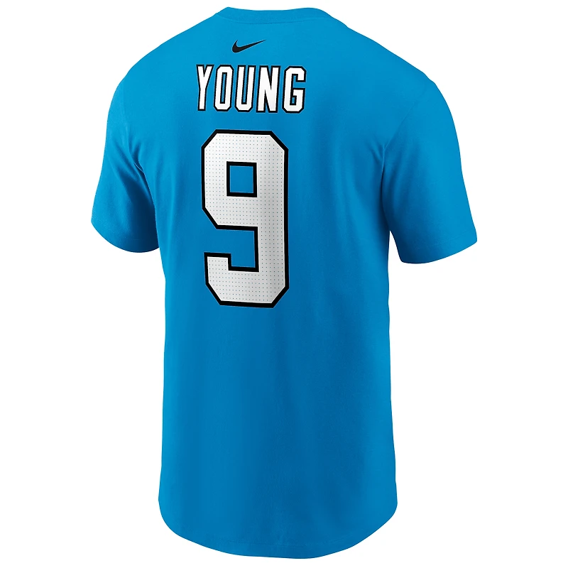 T-shirt Nike Bryce Young Blue pour homme avec nom et numéro de joueur des Carolina Panthers