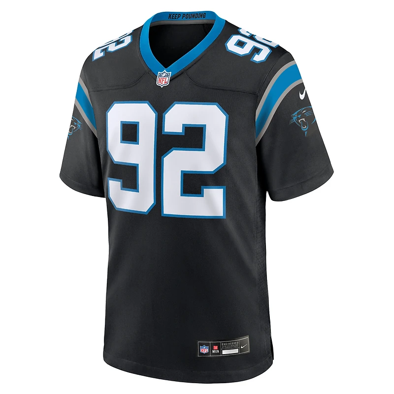 Men's Nike Cam Jackson Black Carolina Panthers Team Game Jersey