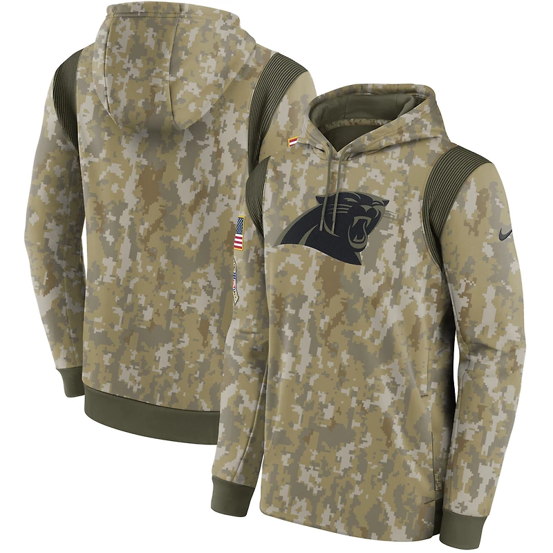 Men's Nike Camo Carolina Panthers 2021 Salute To Service - Therma Performance Pullover Hoodie
