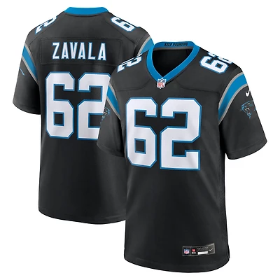 Maillot de match Nike Chandler Zavala noir pour homme des Carolina Panthers