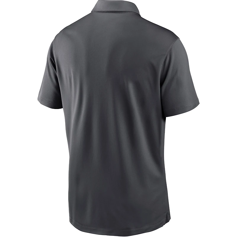 Men's Nike Charcoal Carolina Panthers Fan Gear Franchise Heat-Sealed Graphic Team Polo