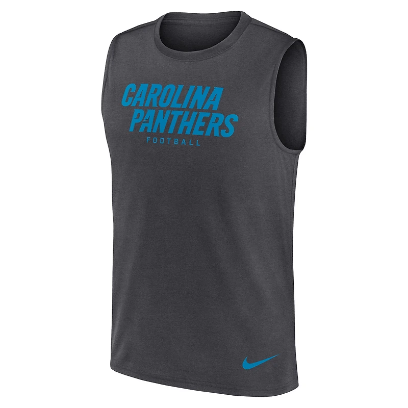 Débardeur Nike Carolina Panthers Primetime Legend Dri-FIT pour homme, couleur charbon
