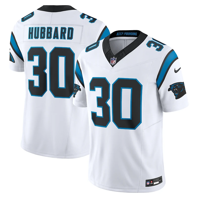 Maillot Nike Chuba Hubbard blanc pour homme des Carolina Panthers Vapor F.U.S.E. Limited