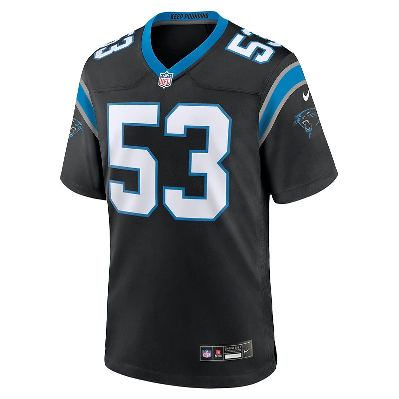 Men's Nike Claudin Cherelus Black Carolina Panthers Team Game Jersey