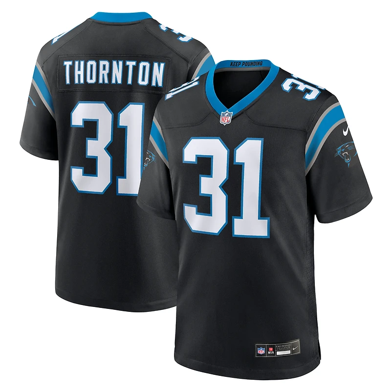 Men's Nike Corey Thornton  Black Carolina Panthers Team Game Jersey