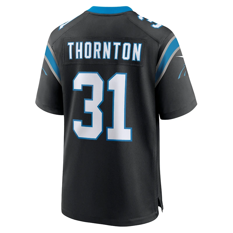 Maillot Nike Corey Thornton noir pour homme, équipe des Carolina Panthers