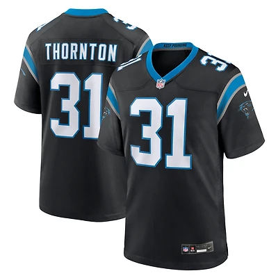 Maillot Nike Corey Thornton noir pour homme, équipe des Carolina Panthers