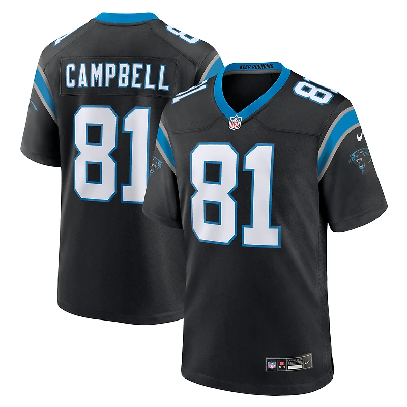 Maillot Nike Dalevon Campbell noir pour homme, équipe des Carolina Panthers
