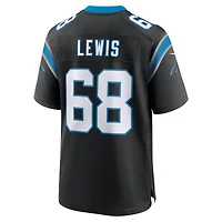 Men's Nike Damien Lewis  Black Carolina Panthers Game Jersey