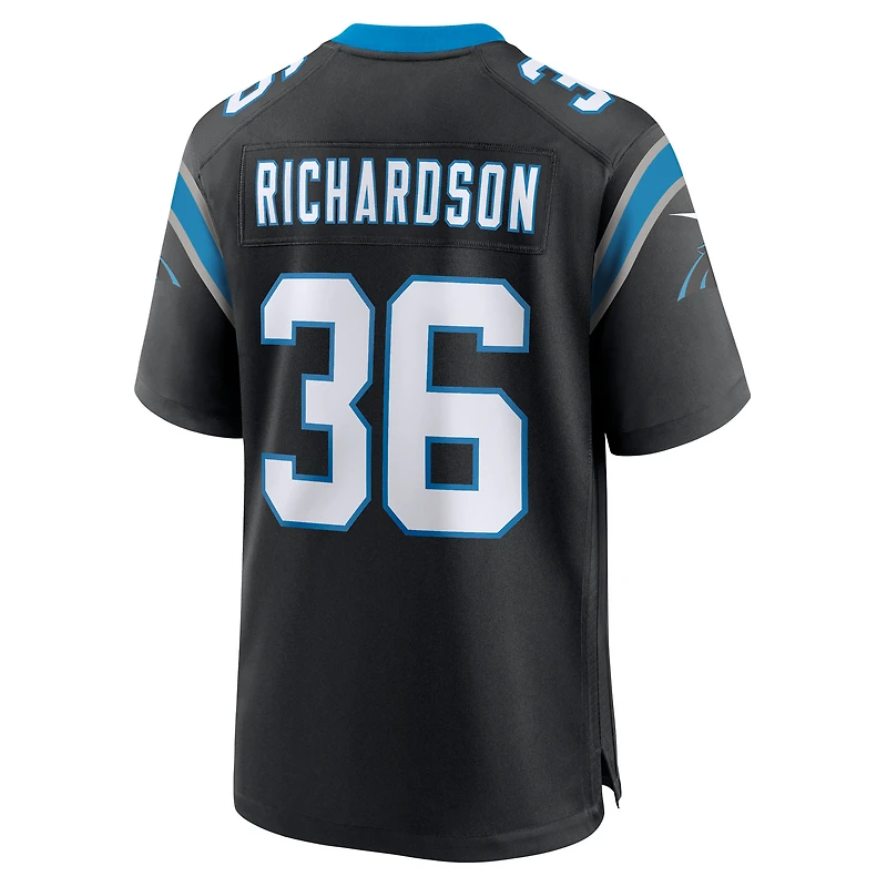 Maillot Nike Demani Richardson noir pour homme, équipe des Carolina Panthers