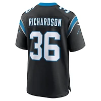 Maillot Nike Demani Richardson noir pour homme, équipe des Carolina Panthers