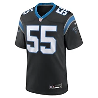 Maillot de match Nike Devin Lloyd noir pour homme, Carolina Panthers