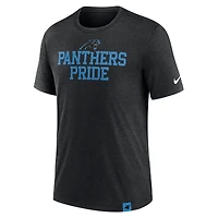 T-shirt tri-mélange Nike Heather Black Carolina Panthers Blitz pour hommes
