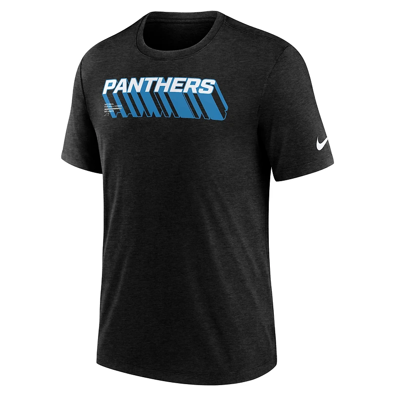 Men's Nike Heather Black Carolina Panthers Long Pass Tri-Blend T-Shirt